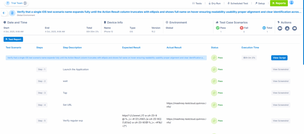 Longer Suite Names in Mobile Test Reports